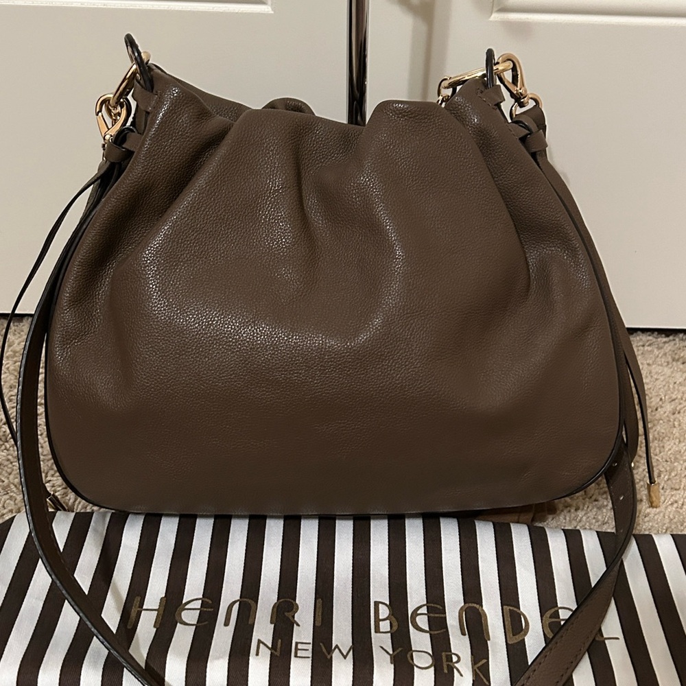 henri bendel Brown Pebbled Leather Chain-Handle Shoulder Bag - Picture 2 of 14